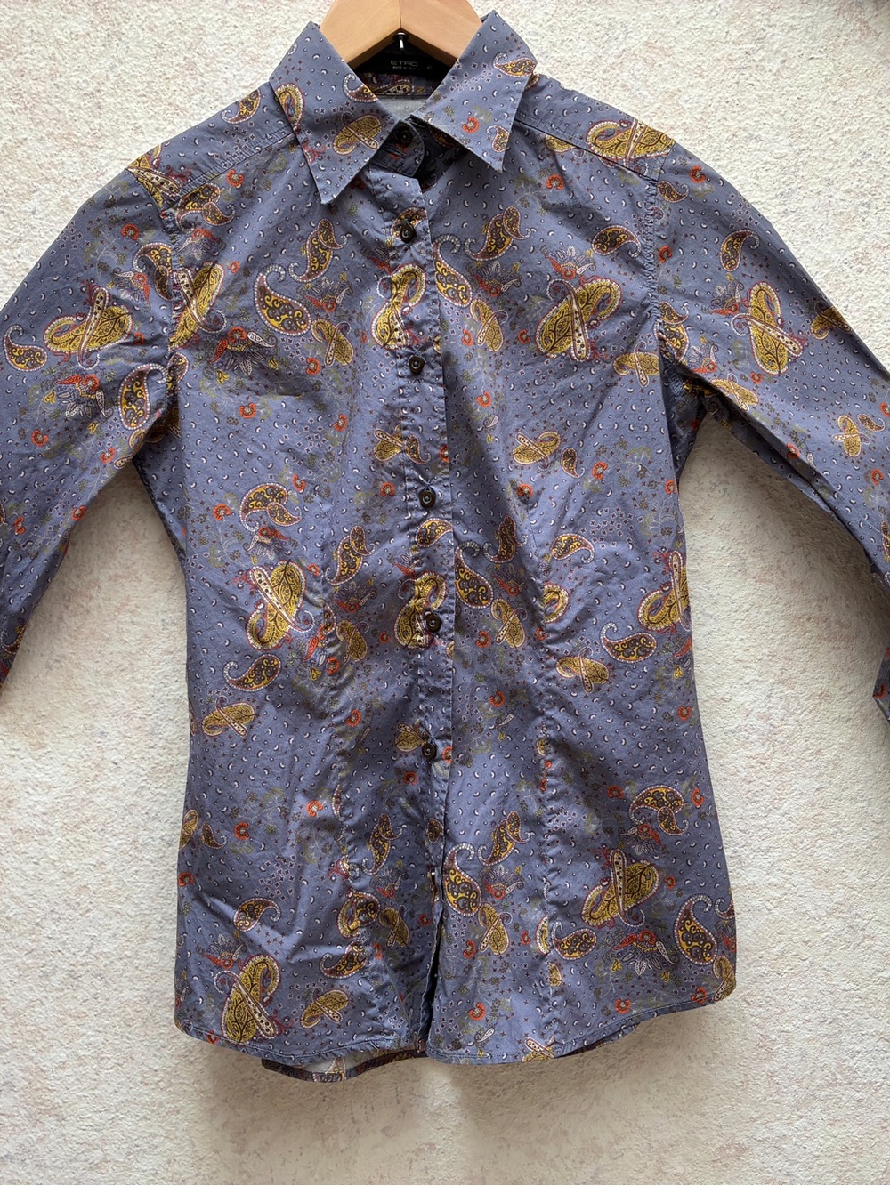 Etro Woman’s Purple Paisley Button-Up Shirt